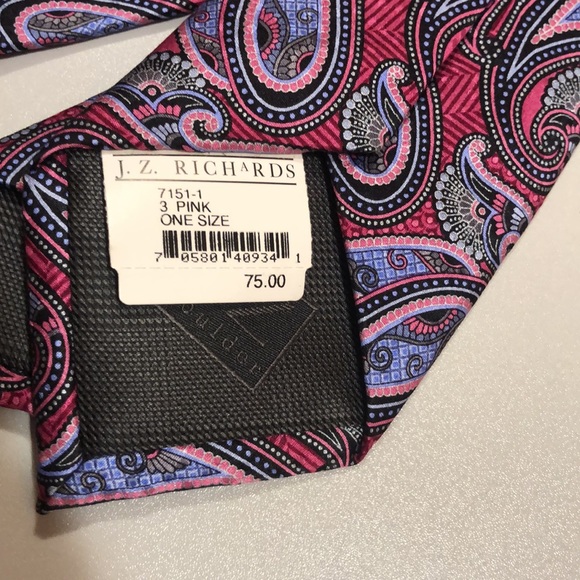 J Z Richards Tie/ pink paisley - Picture 3 of 9